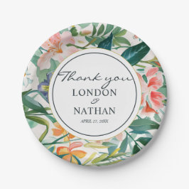 Prato De Papel Casamento Floral Colorido