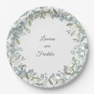 Prato De Papel Casamento Floral de Lilac Watercolor