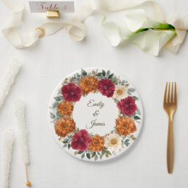 Prato De Papel Casamento Floral Russo Personalizado