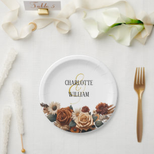 Prato De Papel Casamento Floral Rustic Chic