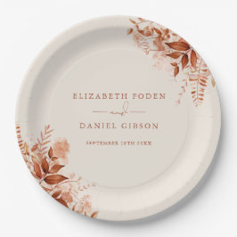 Prato De Papel Casamento Floral Rústico Outono