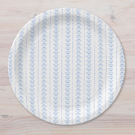 Prato De Papel Casamento Marítimo Náutico da Marcha Azul Elegante