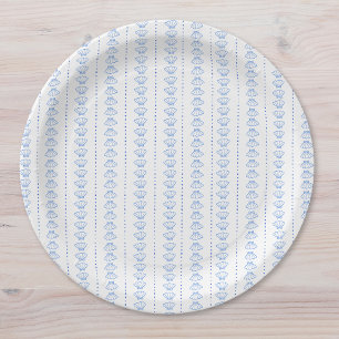 Prato De Papel Casamento Marítimo Náutico da Marcha Azul Elegante