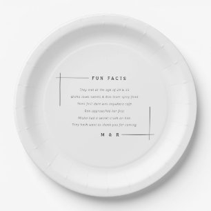 Prato De Papel Casamento minimalista fatos engraçados e divertido