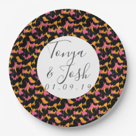 Prato De Papel Casamento Moderno de Cheetah Impressão Pattern Col