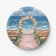 Casamento na Praia Corredor Floral Aquarela