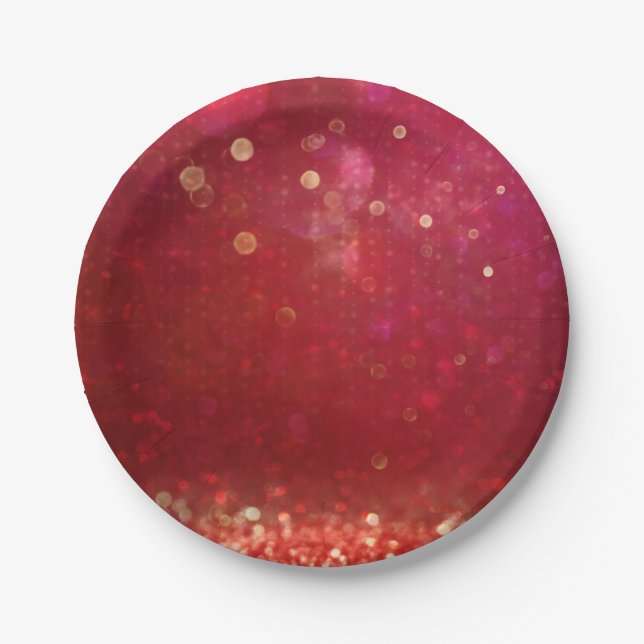 Prato De Papel Casamento Noites Árabes Marroquinas Vermelho e Dou (Frente)