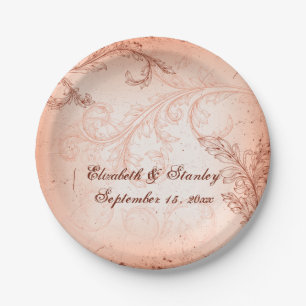 Prato De Papel Casamento outono florescente de folha de rolagem d