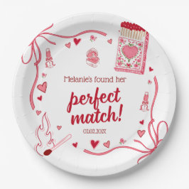 Prato De Papel Casamento Perfeito Coquette Personalizado Chá de N