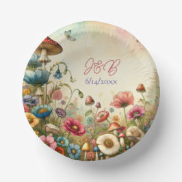 Prato De Papel Casamento Personalizado Cottage Core