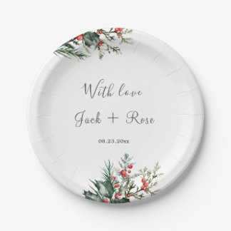 Prato De Papel Casamento por Aquarela de inverno