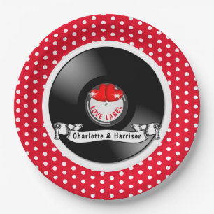 Prato De Papel Casamento Retro Rockabilly Hearding