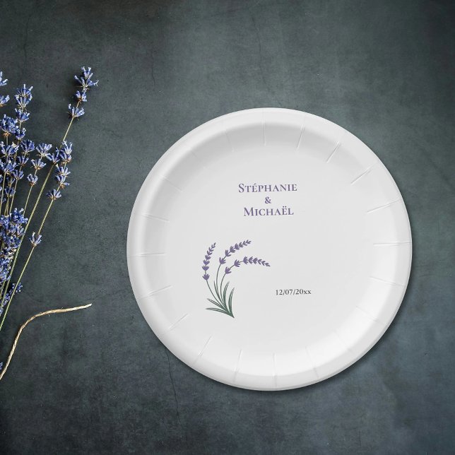 Prato De Papel Casamento Simples de Lavanda (Simple Lavender Wedding Paper Plates)