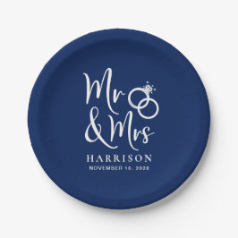 Prato De Papel Casamento Sr. Marinho Blue