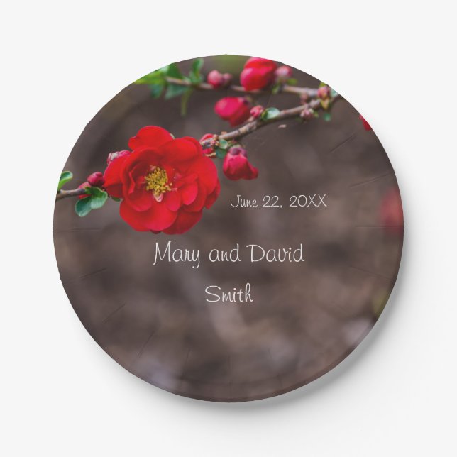 Prato De Papel Casamento Superior de Scarlet (Frente)