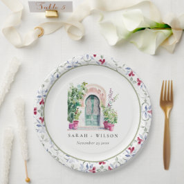 Prato De Papel Casamento Tropical Marroquino da Porta de Água