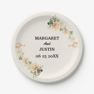 Prato De Papel Casamento vintage Lotus Flower