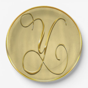 Prato De Papel Casamentos de Monogramas Personalizados de Casamen