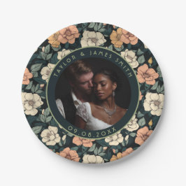 Prato De Papel Casas De Casamento De Rosa Da Praia Para Obrigado