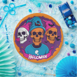 Prato De Papel Cascas de Dia das Bruxas, Bonitas e Coloridas