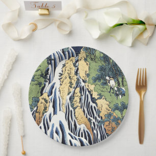 Prato De Papel Cascata de Kirifuri perto da montanha Housai de Ku