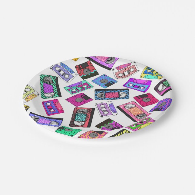 Prato De Papel Cassetes de banda magnética modeladas dos anos 90 (Inclinado)