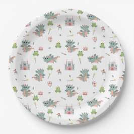Prato De Papel Castelo Medieval Dragon Knights Fairytale
