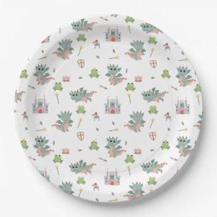 Prato De Papel Castelo Medieval Dragon Knights Fairytale