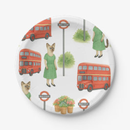 Prato De Papel Cat está em Londres na Inglaterra com o Double Dec