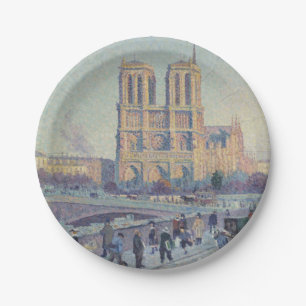 Prato De Papel Catedral de Notre Dame Paris Pintura Clássica Fran