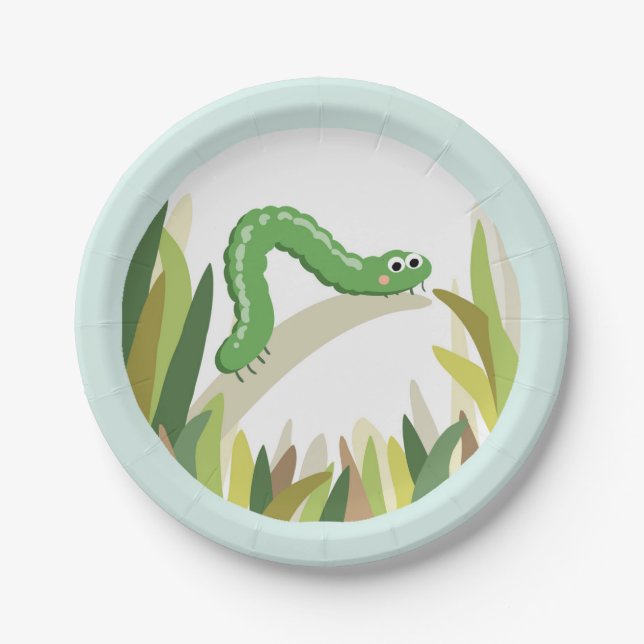 Prato De Papel Caterpillar desinseta o partido exterior da placa (Frente)