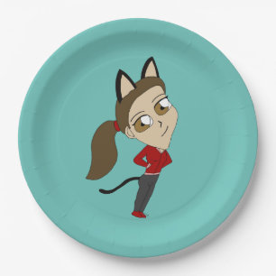 Prato De Papel catgirl chibi