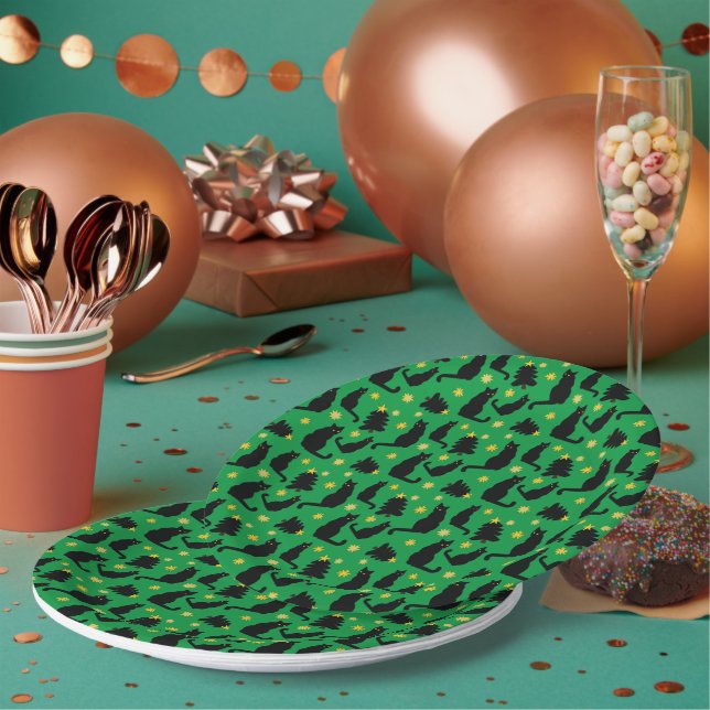 Prato De Papel Catos De Natal Estrelas E Árvores (Múltiplo)