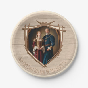 Prato De Papel Cavaleiro Casaco de Armas Medieval Vintage