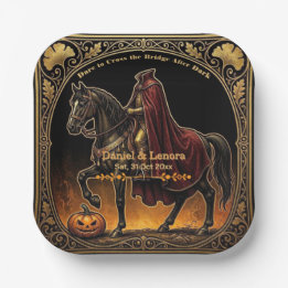 Prato De Papel Cavaleiro Sem Cabeça Sleepy Hollow Ouse Cruzar