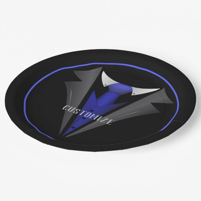 Prato De Papel Cavalheiro Clássico Blue Tie 2 (Inclinado)