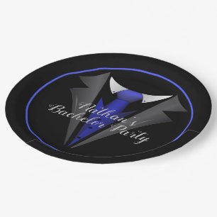 Prato De Papel Cavalheiro Elegante Gravata Azul