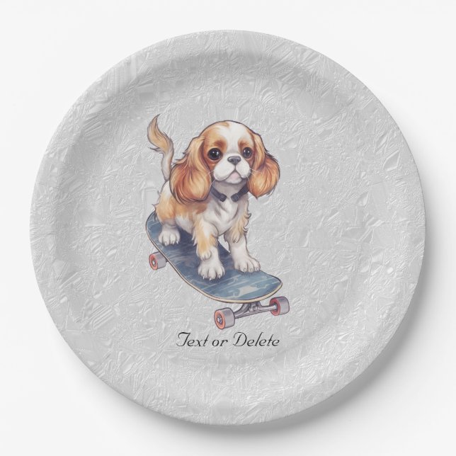 Prato De Papel Cavalier King Charles Spaniel Plate (Frente)