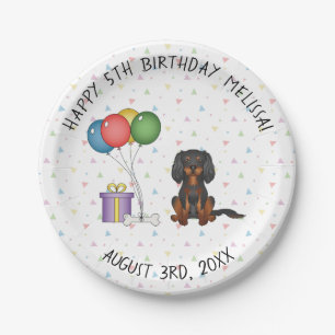 Prato De Papel Cavalier King Charles Spaniel Preto e Castanho de