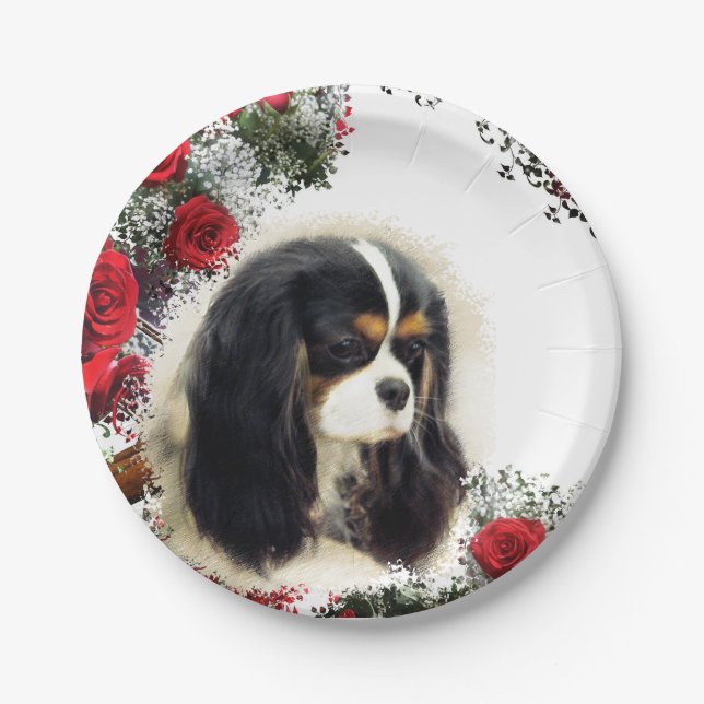 Prato De Papel Cavalier King Charles Spaniel - Triplo, Plate (Frente)