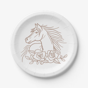 Prato De Papel Cavalo Amante Equestre Cavalos Western Cowboy