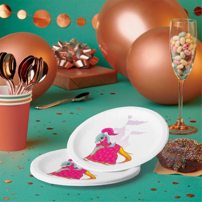 Prato De Papel Cavalo Cavaleiro Medieval em Armor Fantasy (Criador carregado)