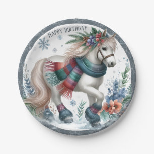 Prato De Papel Cavalo das Víblias de inverno - Aniversário