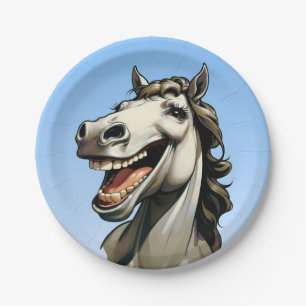 Prato De Papel cavalo engraçado