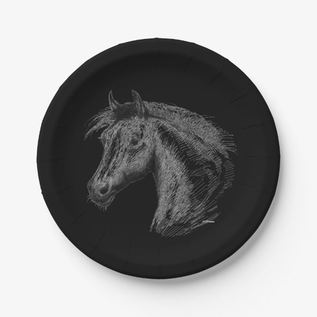Prato De Papel Cavalo: Preto (Frente)