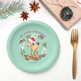 Prato De Papel Cavalo primeiro amante de cavalo de Natal