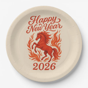 Prato De Papel Cavalo Vermelho 2026