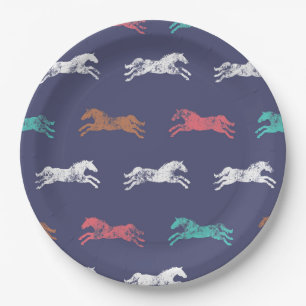 Prato De Papel Cavalos Equestres Clássicos Girly Multicolor