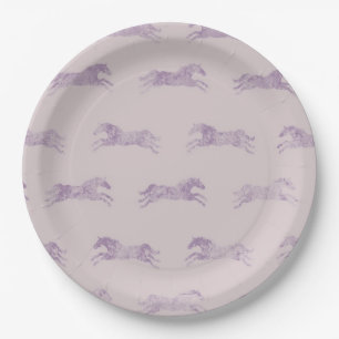 Prato De Papel Cavalos Equestres Clássicos Girly Purple