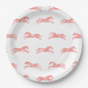 Prato De Papel Cavalos Equestres Clássicos Girly Rosa